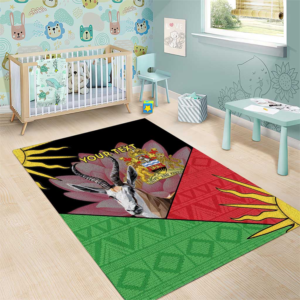 Personalized Africa Malawi Area Rug Thomsons Gazelle With Lotus LT15