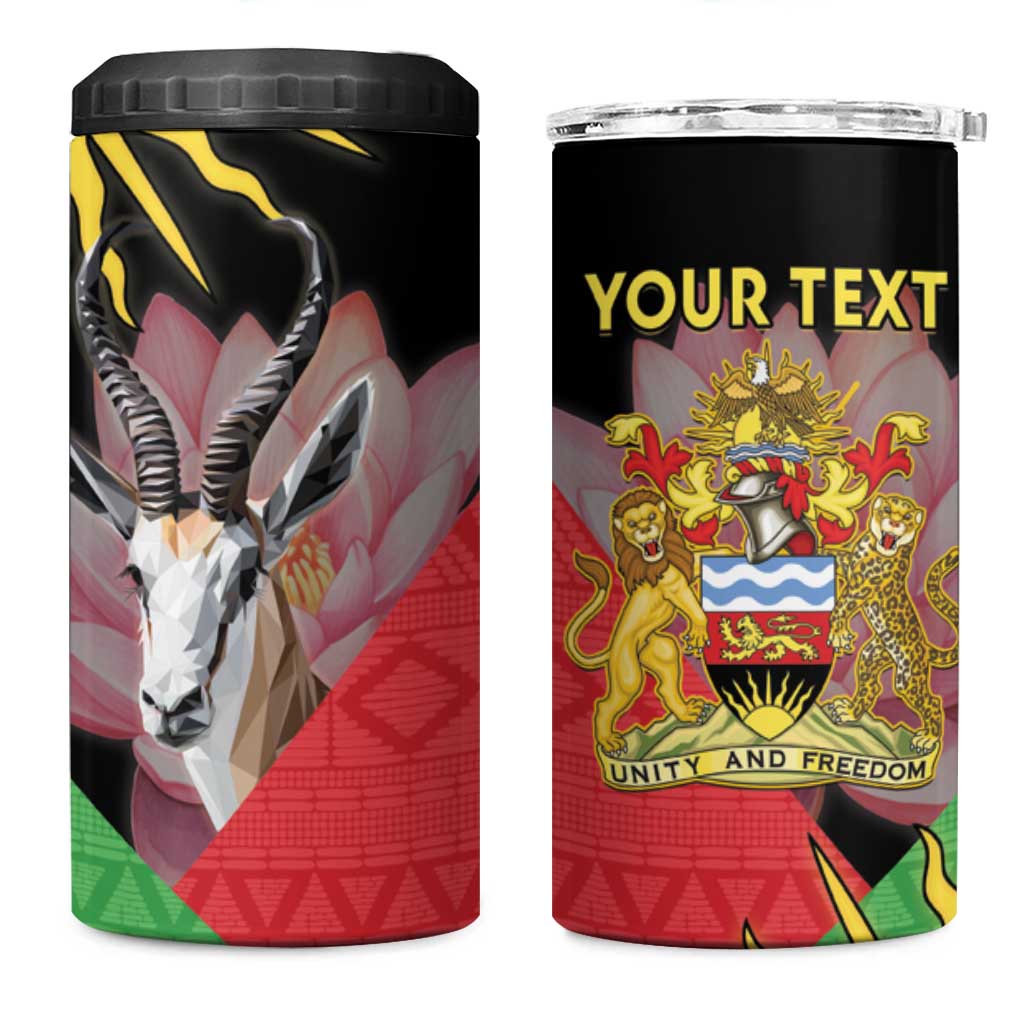 Personalized Africa Malawi 4 in 1 Can Cooler Tumbler Thomsons Gazelle With Lotus LT15