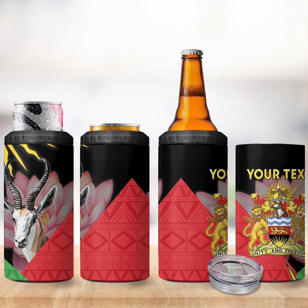 Personalized Africa Malawi 4 in 1 Can Cooler Tumbler Thomsons Gazelle With Lotus LT15