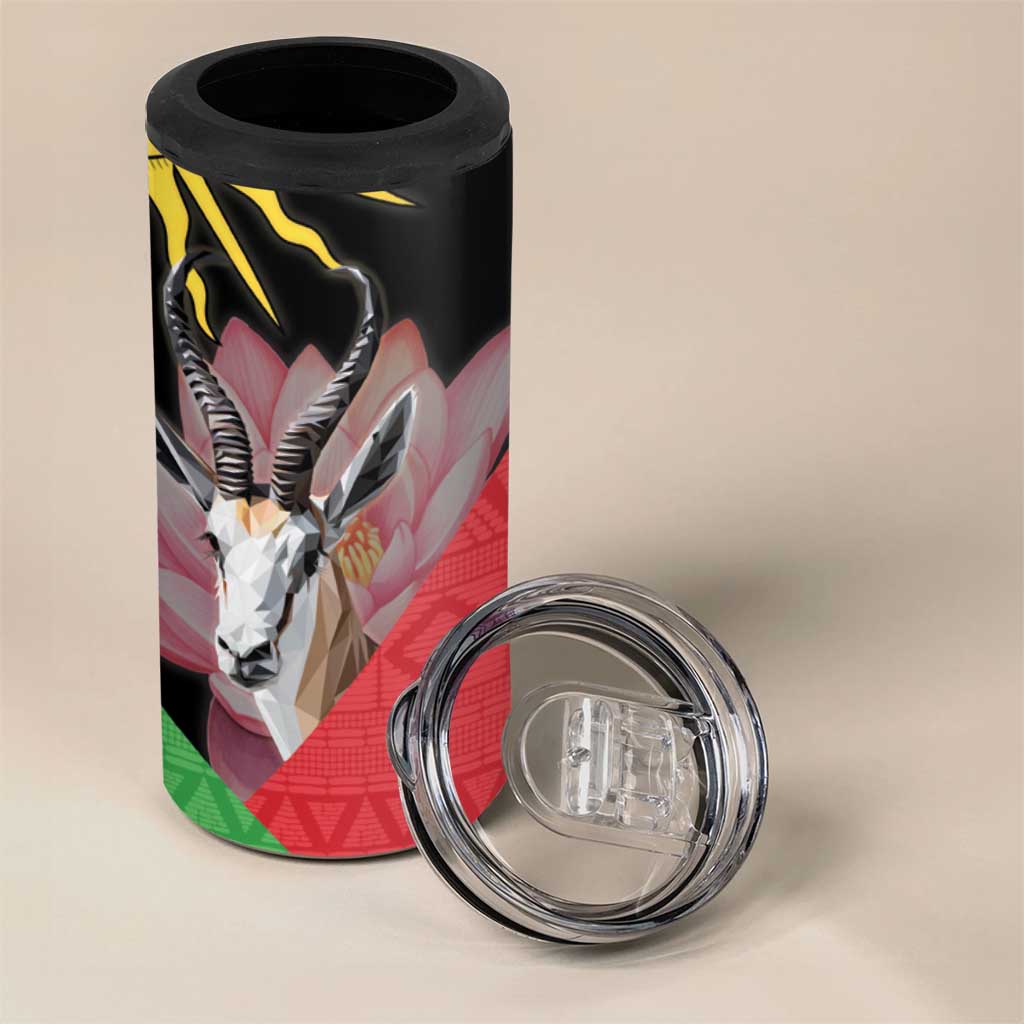 Personalized Africa Malawi 4 in 1 Can Cooler Tumbler Thomsons Gazelle With Lotus LT15