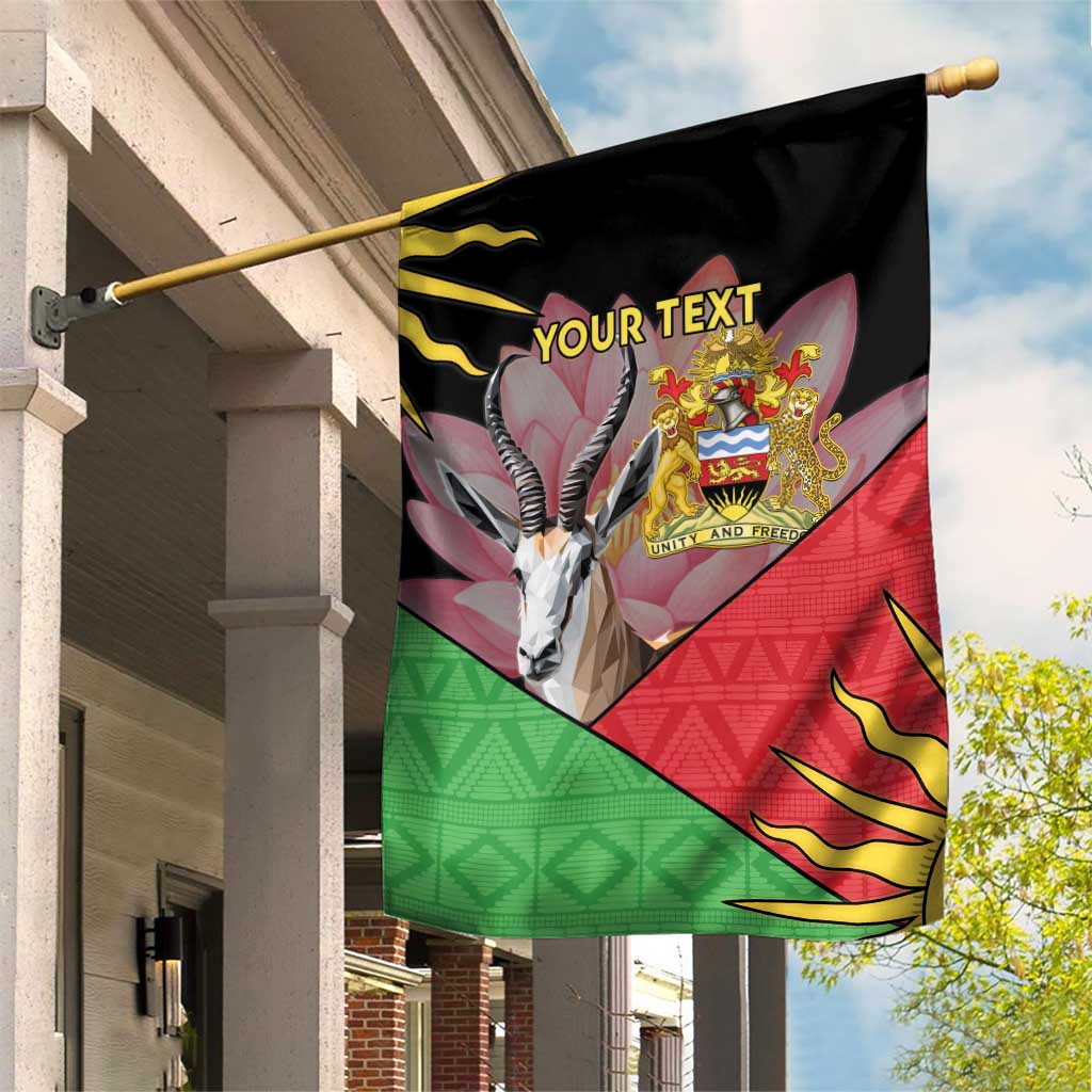 Personalized Africa Malawi Garden Flag Thomsons Gazelle With Lotus LT15