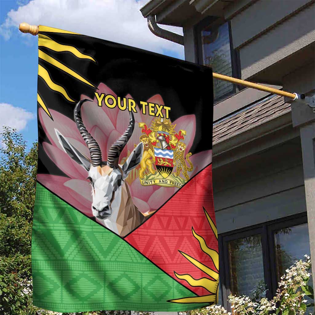Personalized Africa Malawi Garden Flag Thomsons Gazelle With Lotus LT15