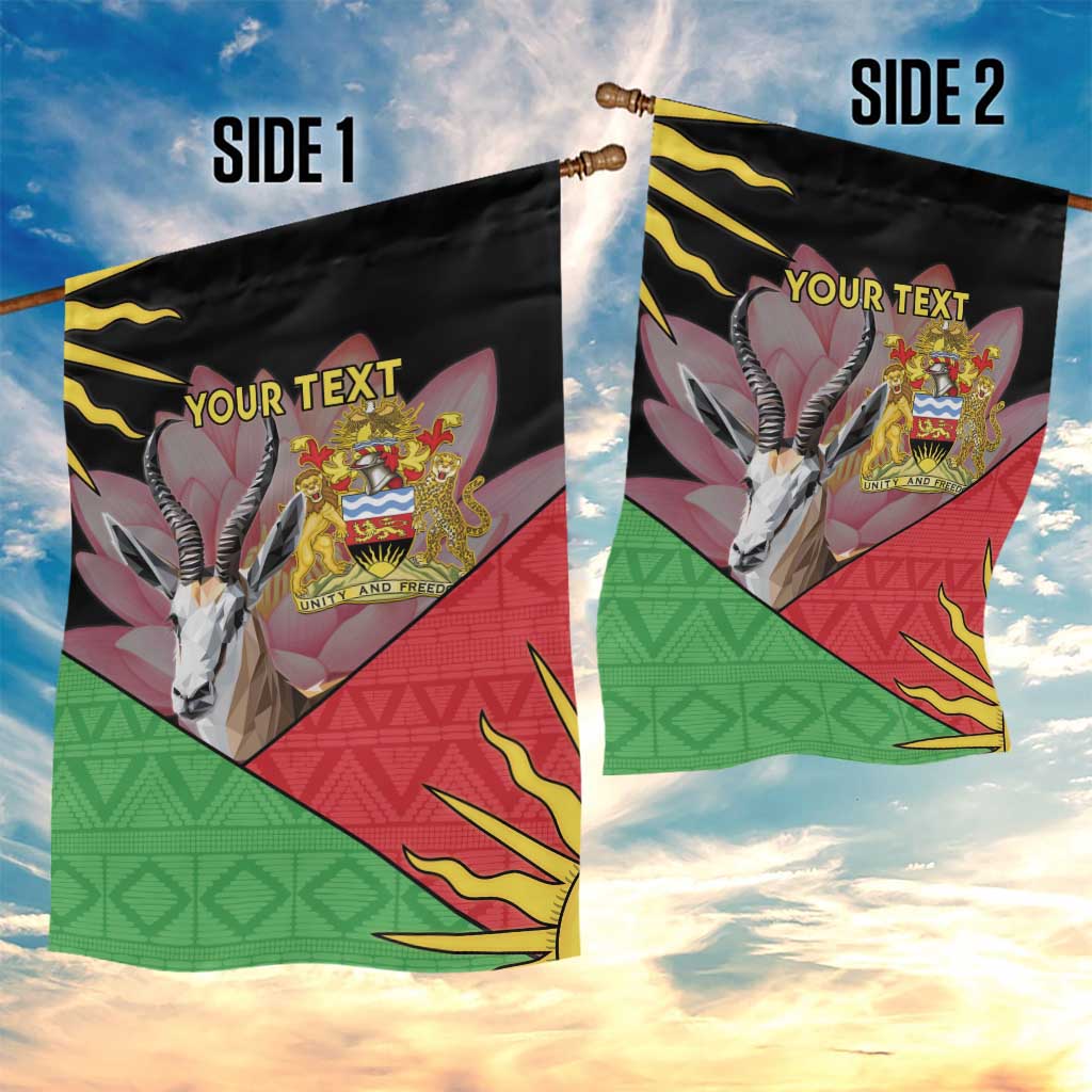 Personalized Africa Malawi Garden Flag Thomsons Gazelle With Lotus LT15
