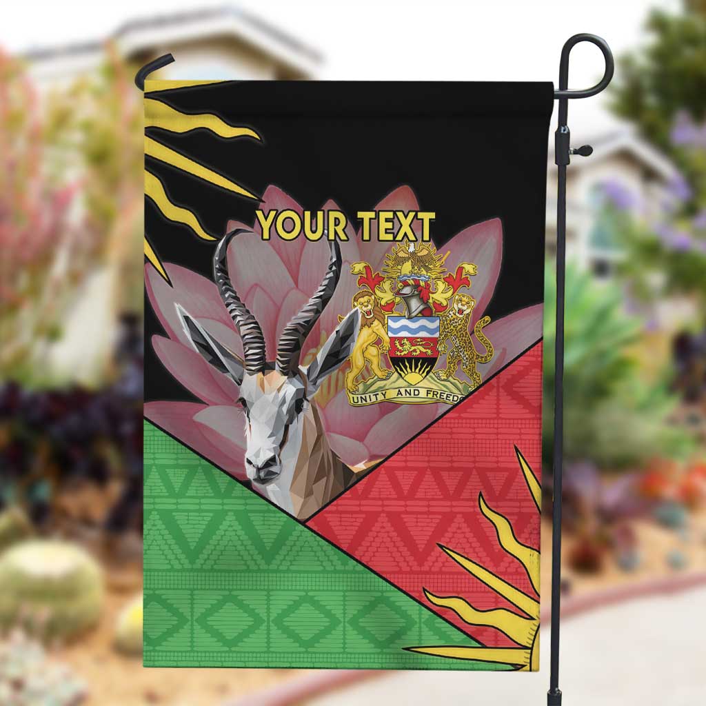 Personalized Africa Malawi Garden Flag Thomsons Gazelle With Lotus LT15