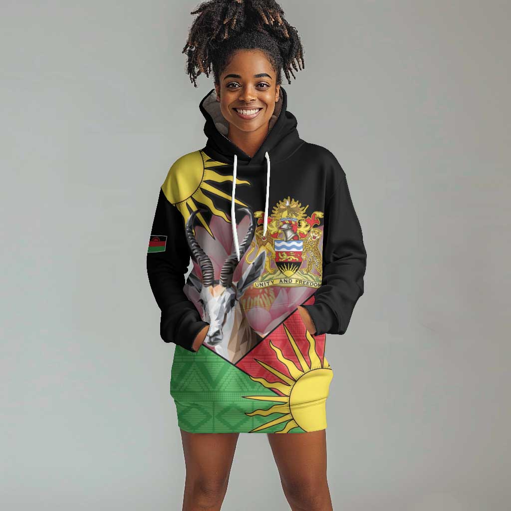 Personalized Africa Malawi Hoodie Dress Thomsons Gazelle With Lotus LT15