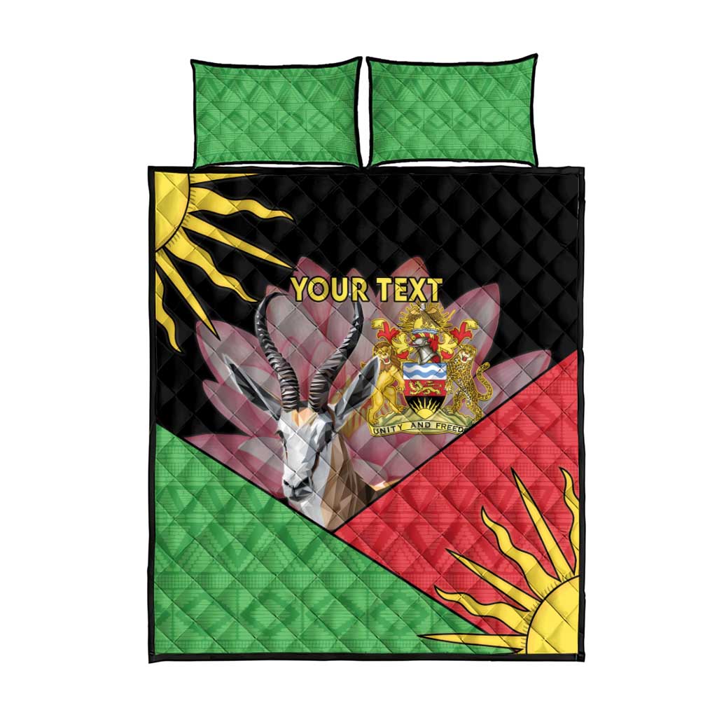 Personalized Africa Malawi Quilt Bed Set Thomsons Gazelle With Lotus LT15
