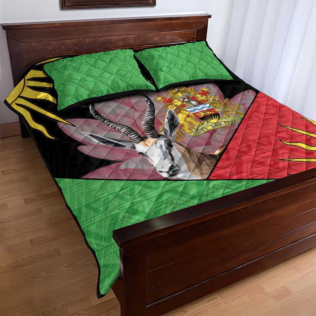Personalized Africa Malawi Quilt Bed Set Thomsons Gazelle With Lotus LT15