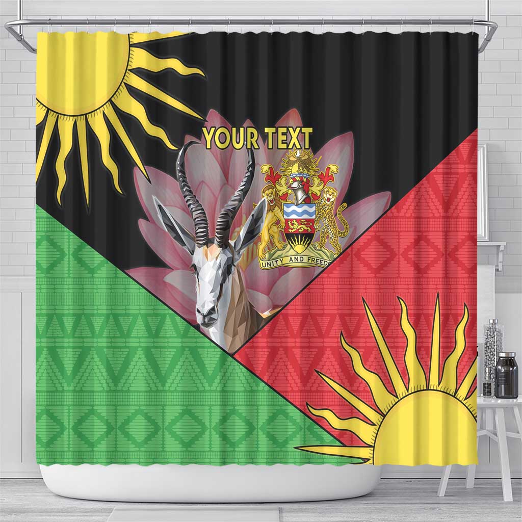 Personalised Malawi Thomsons Gazelle Shower Curtain Lotus - African Pattern LT15