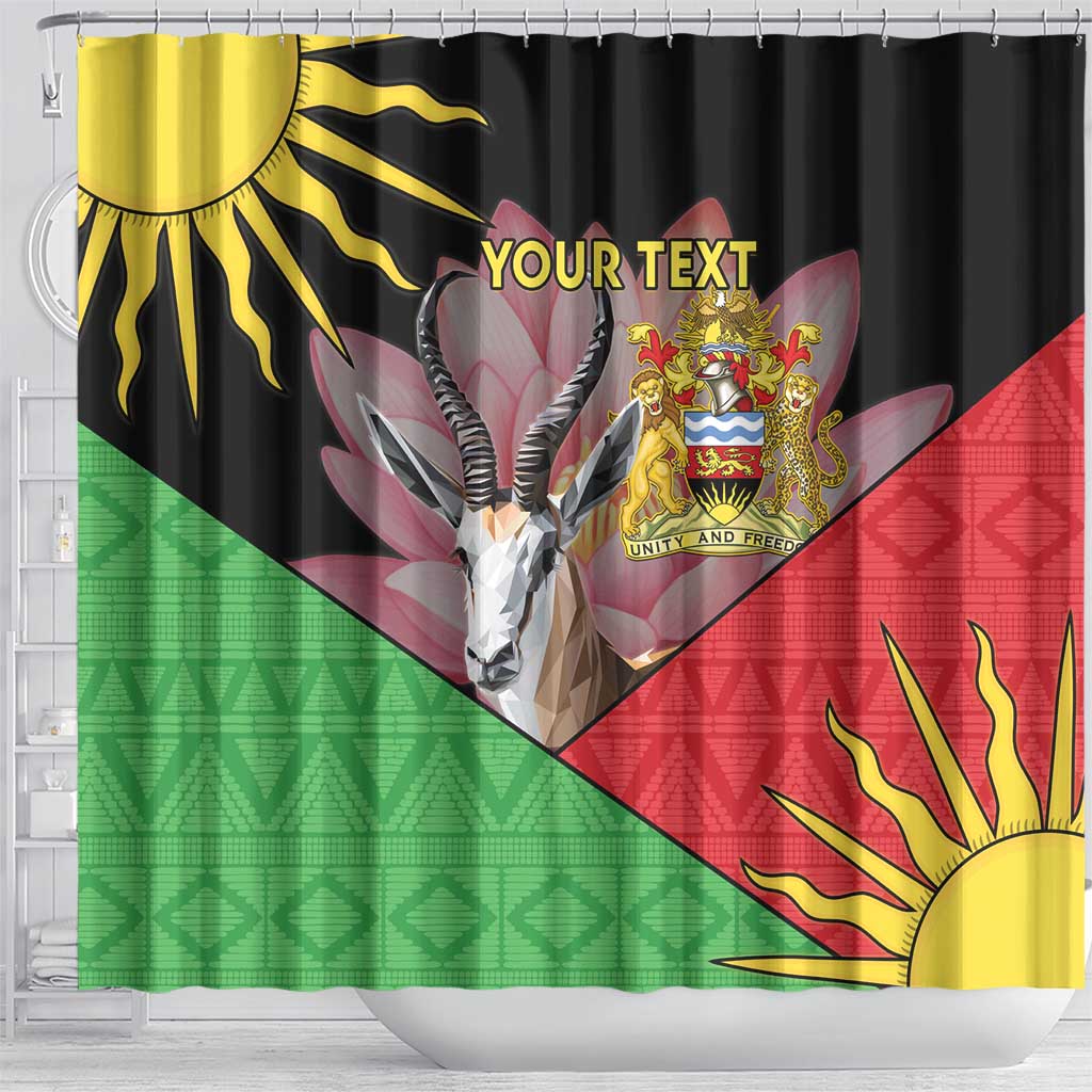 Personalised Malawi Thomsons Gazelle Shower Curtain Lotus - African Pattern LT15