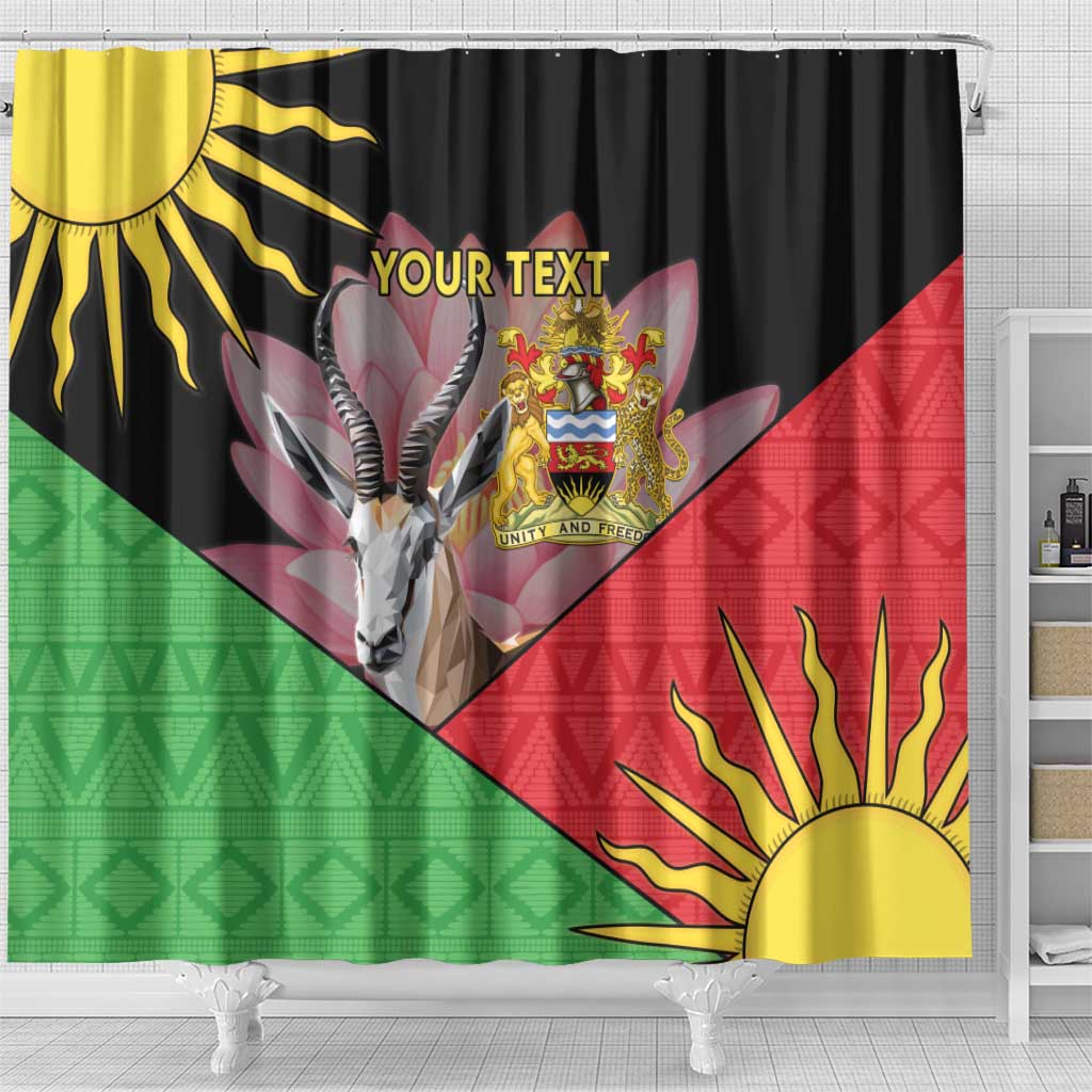 Personalised Malawi Thomsons Gazelle Shower Curtain Lotus - African Pattern LT15