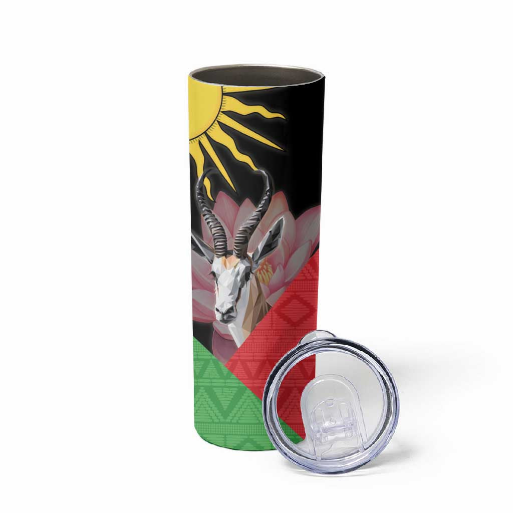 Personalized Africa Malawi Skinny Tumbler Thomsons Gazelle With Lotus LT15