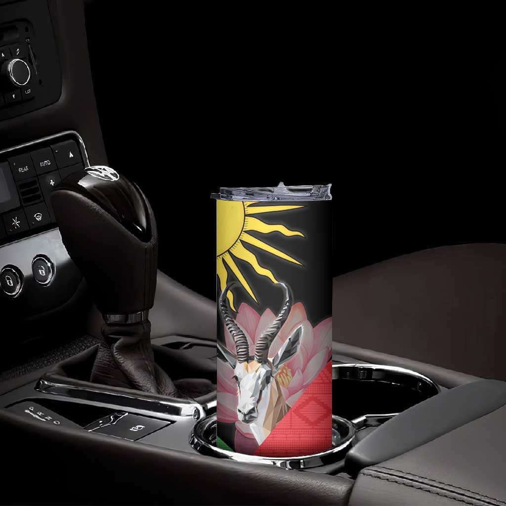 Personalized Africa Malawi Skinny Tumbler Thomsons Gazelle With Lotus LT15