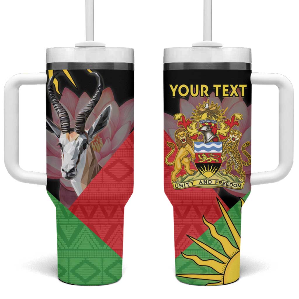 Personalized Africa Malawi Tumbler With Handle Thomsons Gazelle With Lotus LT15