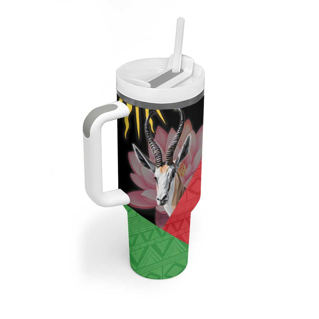 Personalized Africa Malawi Tumbler With Handle Thomsons Gazelle With Lotus LT15