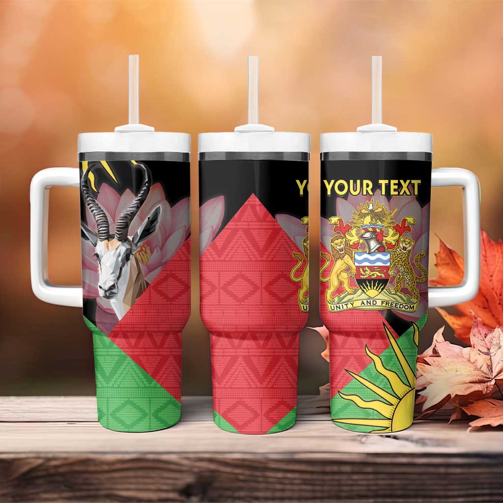 Personalized Africa Malawi Tumbler With Handle Thomsons Gazelle With Lotus LT15