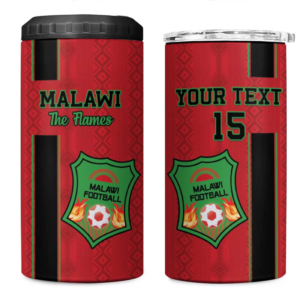 Custom Afro Malawi Football 4 in 1 Can Cooler Tumbler Go Champions - African Pattern LT15
