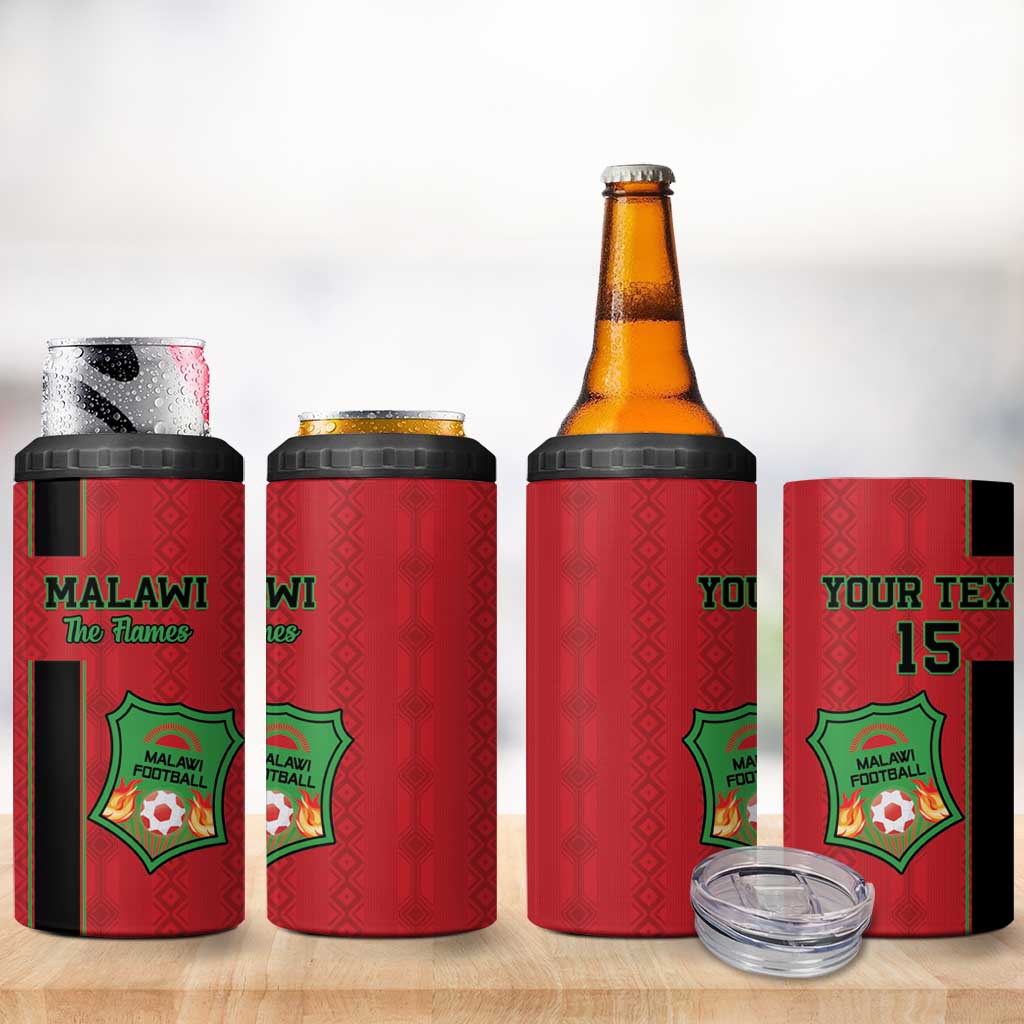 Custom Afro Malawi Football 4 in 1 Can Cooler Tumbler Go Champions - African Pattern LT15