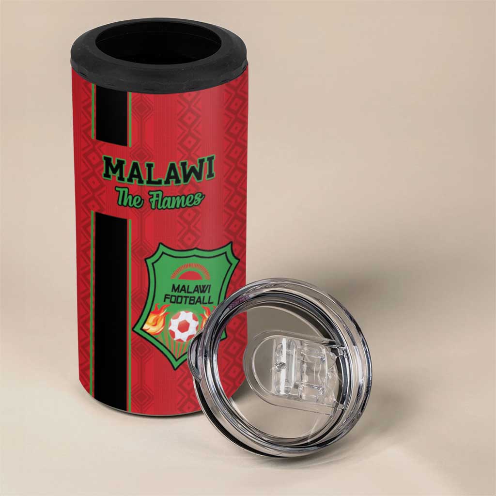 Custom Afro Malawi Football 4 in 1 Can Cooler Tumbler Go Champions - African Pattern LT15