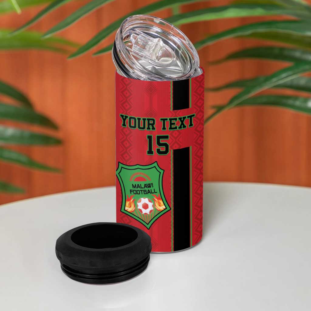 Custom Afro Malawi Football 4 in 1 Can Cooler Tumbler Go Champions - African Pattern LT15