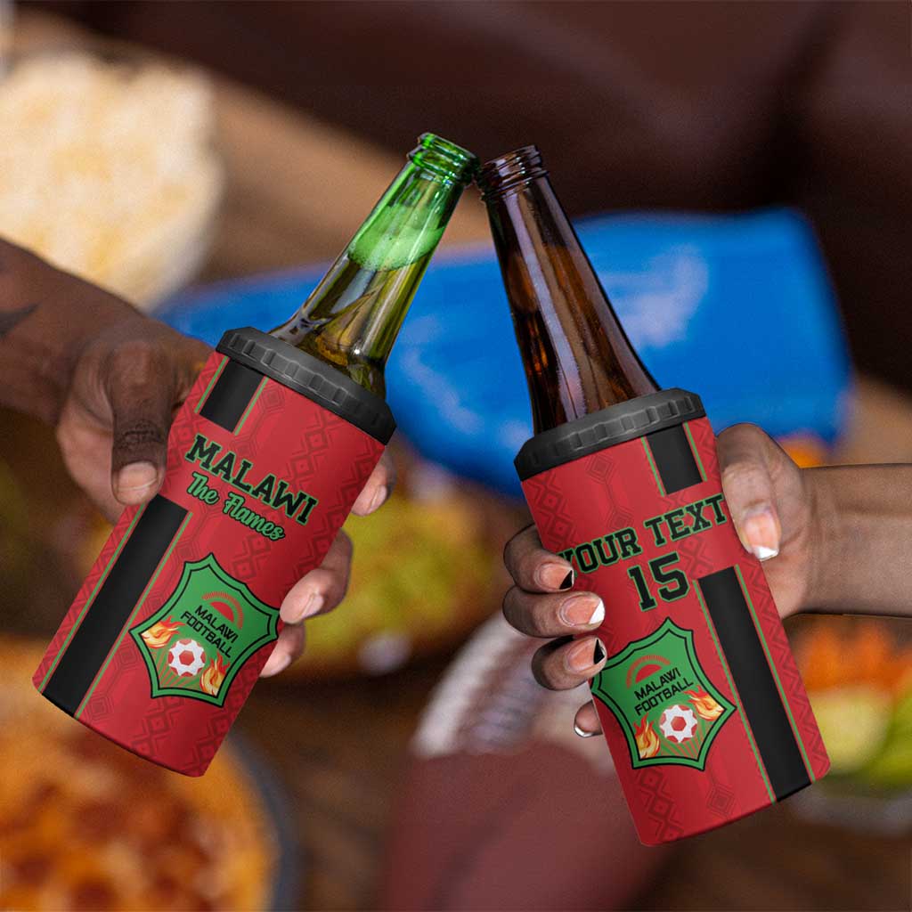 Custom Afro Malawi Football 4 in 1 Can Cooler Tumbler Go Champions - African Pattern LT15