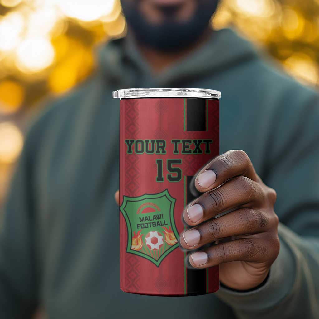 Custom Afro Malawi Football 4 in 1 Can Cooler Tumbler Go Champions - African Pattern LT15