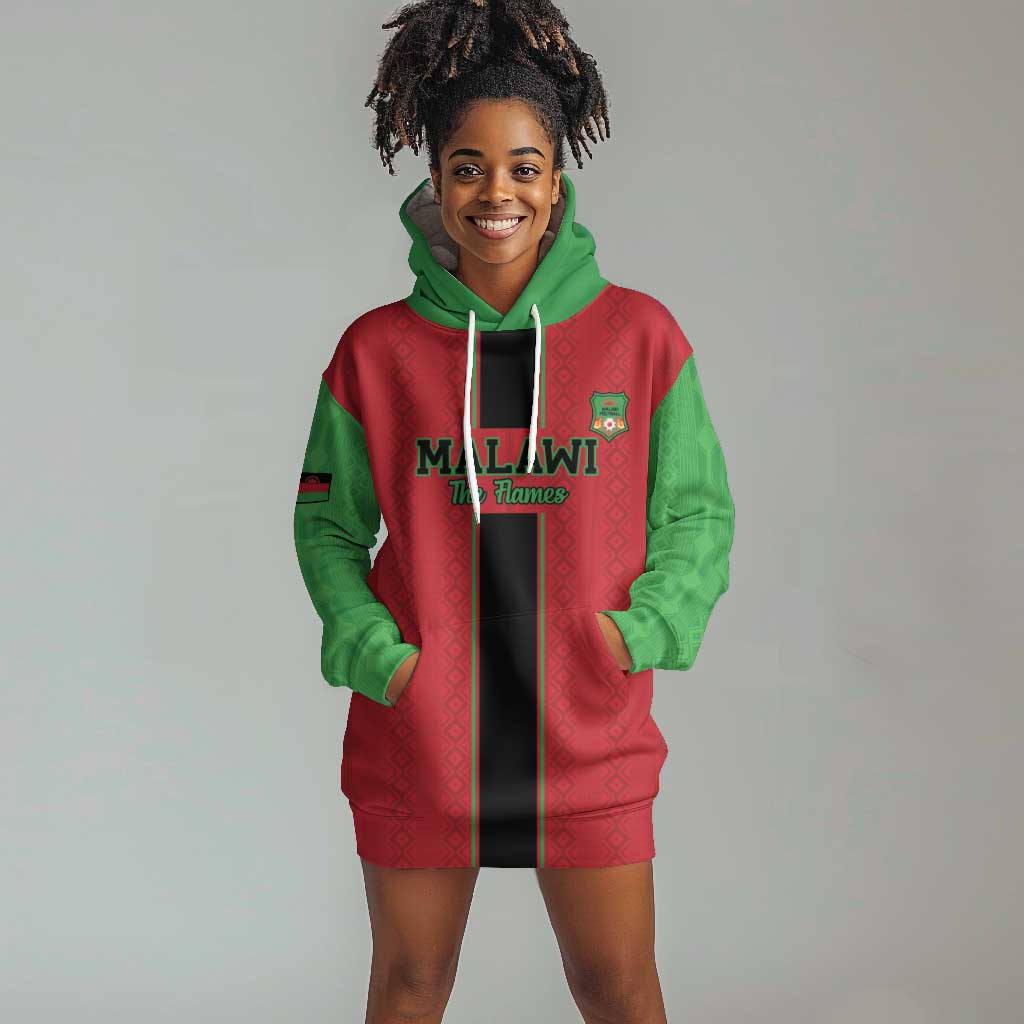 Custom Afro Malawi Football Hoodie Dress Go Champions - African Pattern LT15
