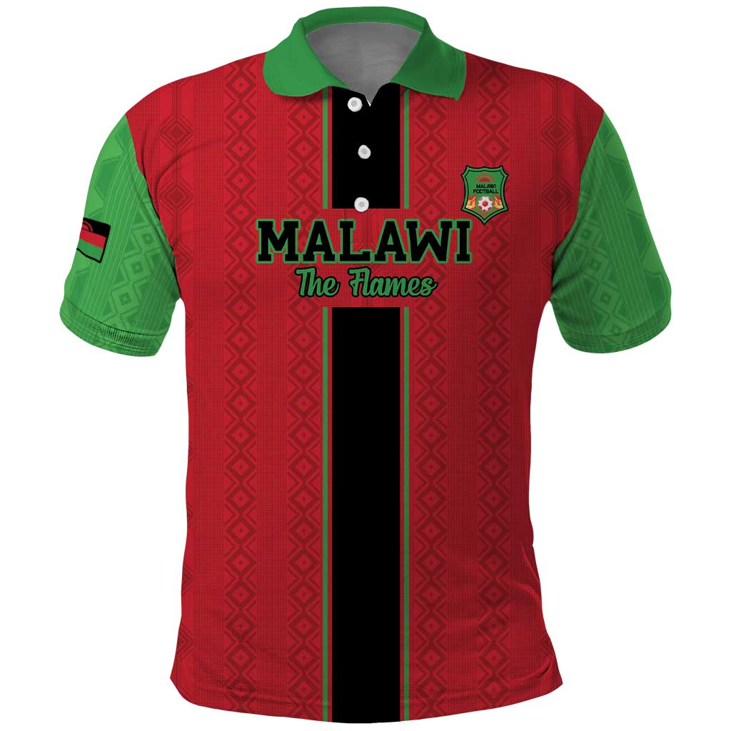 Custom Malawi Football Polo Shirt Go Flames LT15
