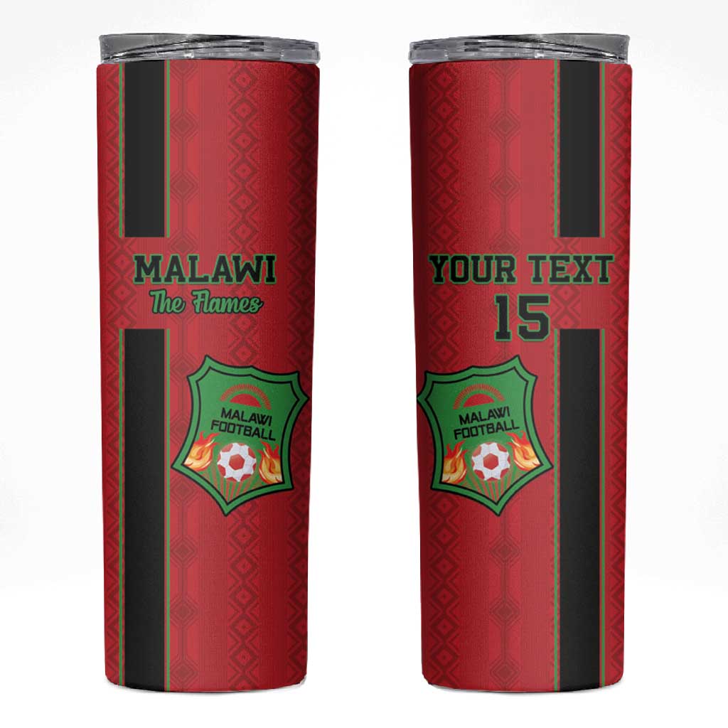Custom Afro Malawi Football Skinny Tumbler Go Champions - African Pattern LT15