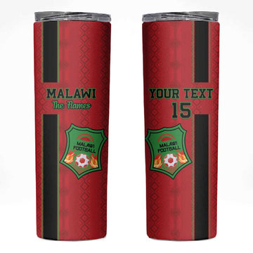 Custom Afro Malawi Football Skinny Tumbler Go Champions - African Pattern LT15