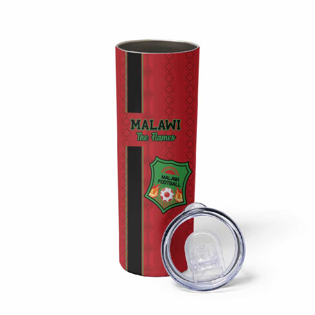 Custom Afro Malawi Football Skinny Tumbler Go Champions - African Pattern LT15