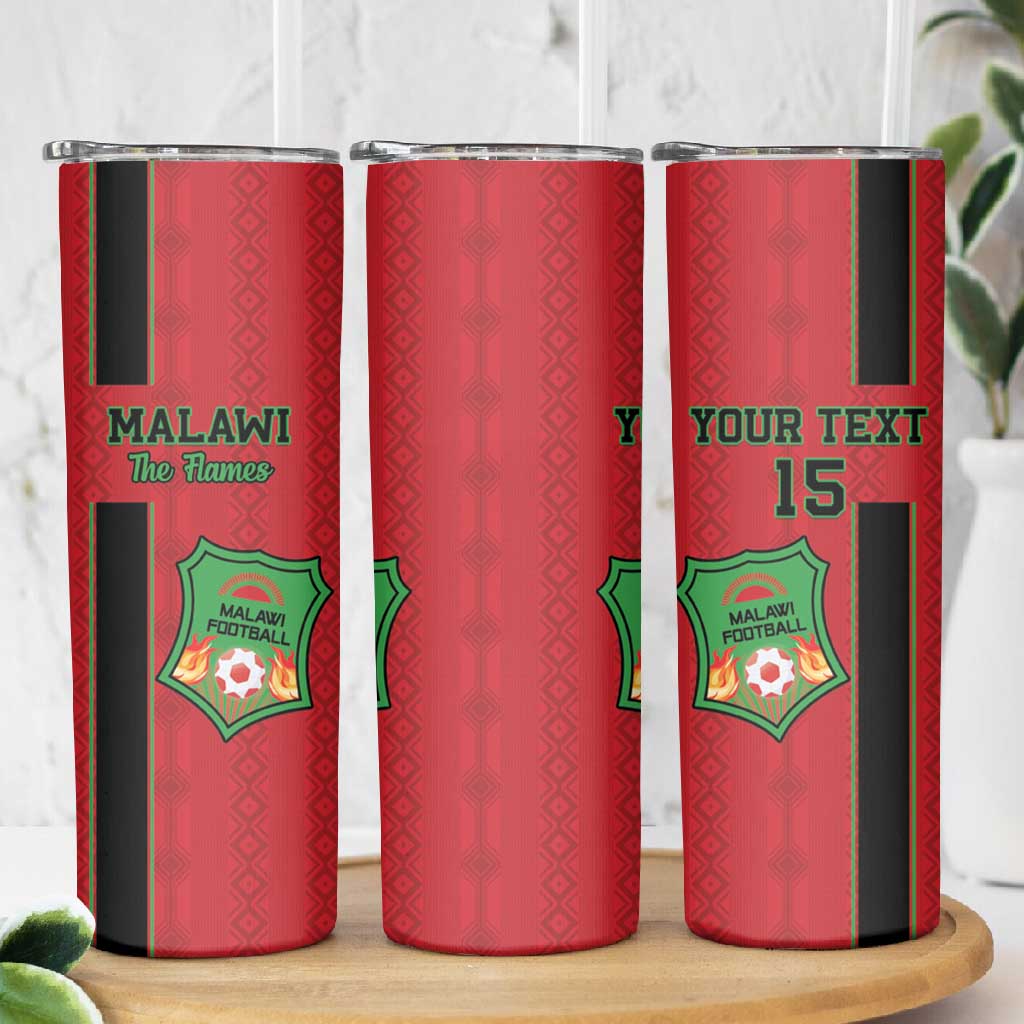 Custom Afro Malawi Football Skinny Tumbler Go Champions - African Pattern LT15