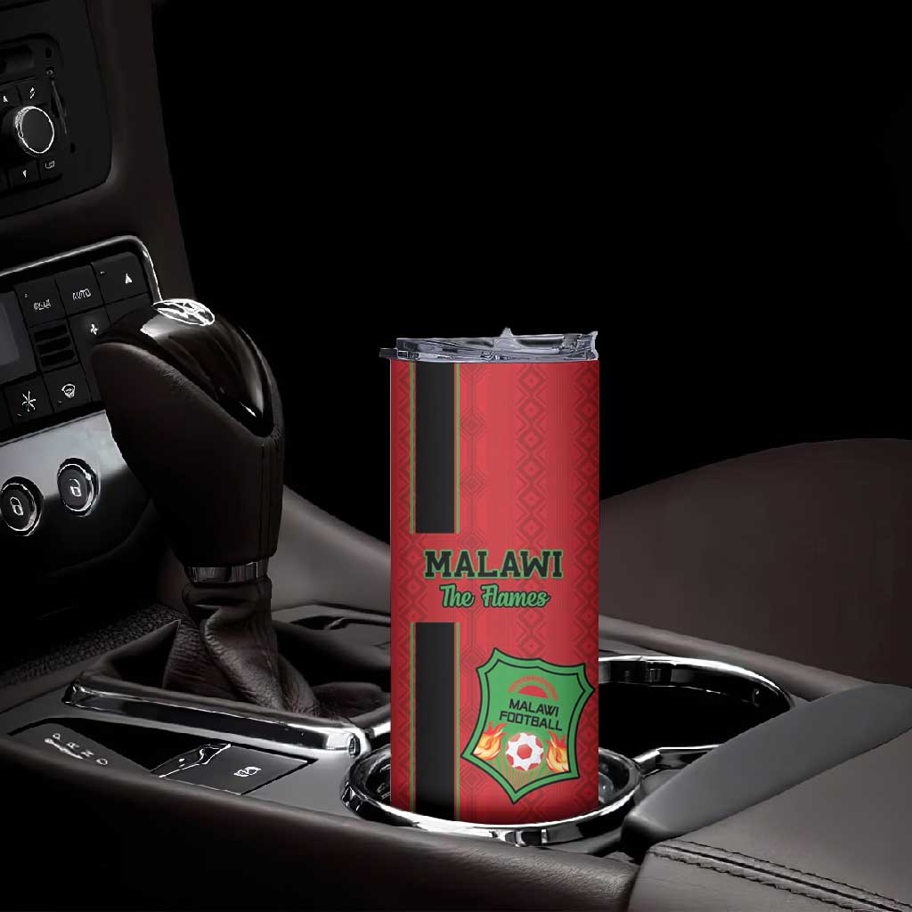 Custom Afro Malawi Football Skinny Tumbler Go Champions - African Pattern LT15