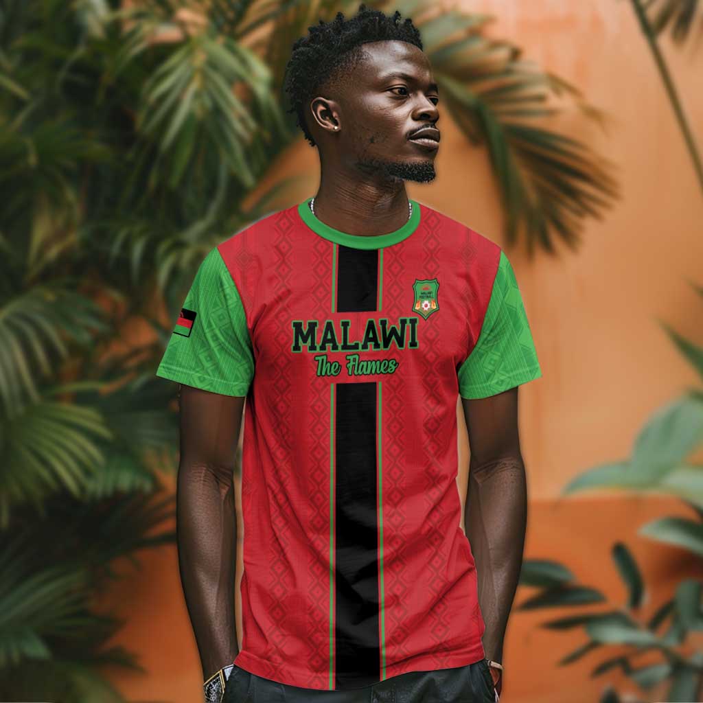 Custom Afro Malawi Football T shirt Go Champions - African Pattern LT15