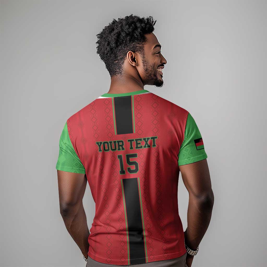 Custom Afro Malawi Football T shirt Go Champions - African Pattern LT15