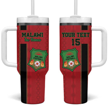 Custom Afro Malawi Football Tumbler With Handle Go Champions - African Pattern LT15