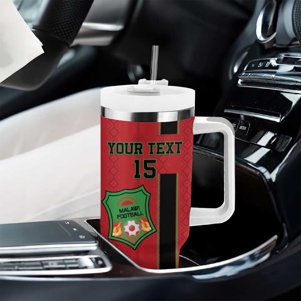 Custom Afro Malawi Football Tumbler With Handle Go Champions - African Pattern LT15
