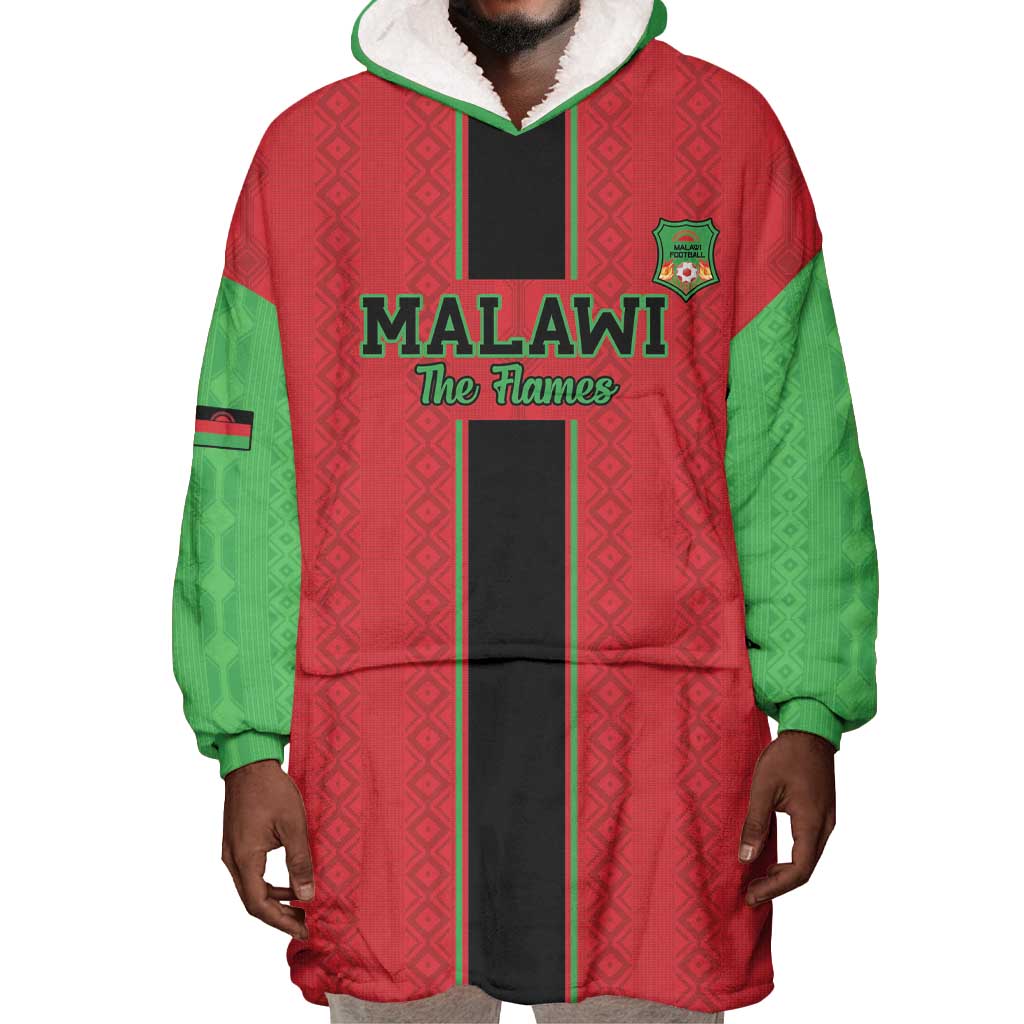 Custom Afro Malawi Football Wearable Blanket Hoodie Go Champions - African Pattern LT15