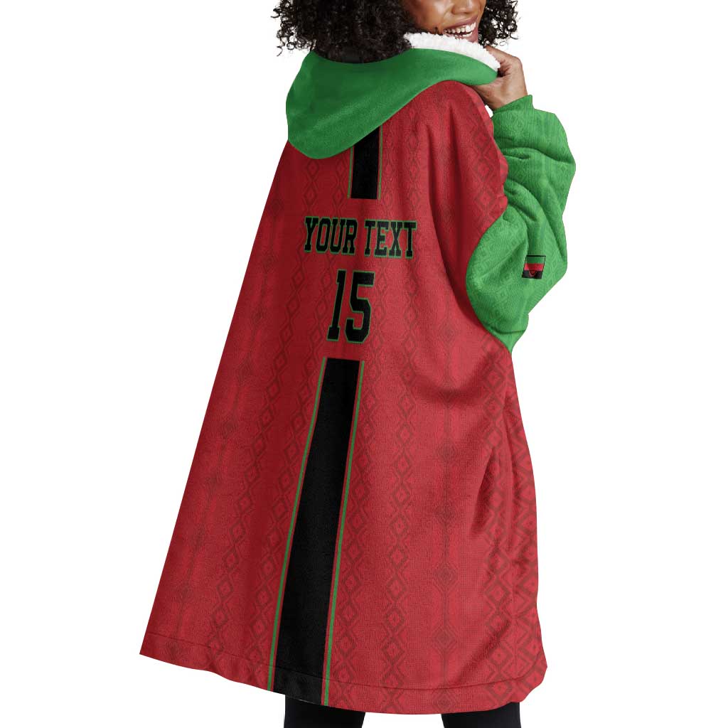 Custom Afro Malawi Football Wearable Blanket Hoodie Go Champions - African Pattern LT15