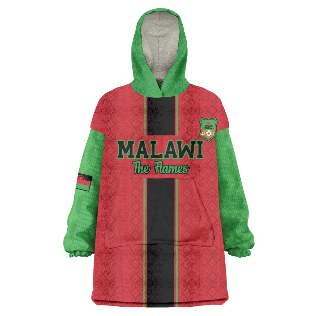 Custom Afro Malawi Football Wearable Blanket Hoodie Go Champions - African Pattern LT15