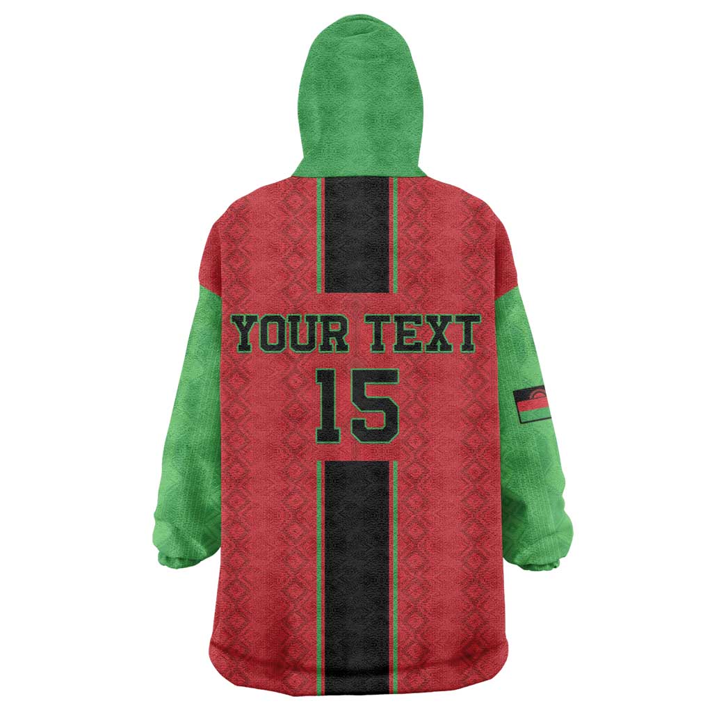 Custom Afro Malawi Football Wearable Blanket Hoodie Go Champions - African Pattern LT15