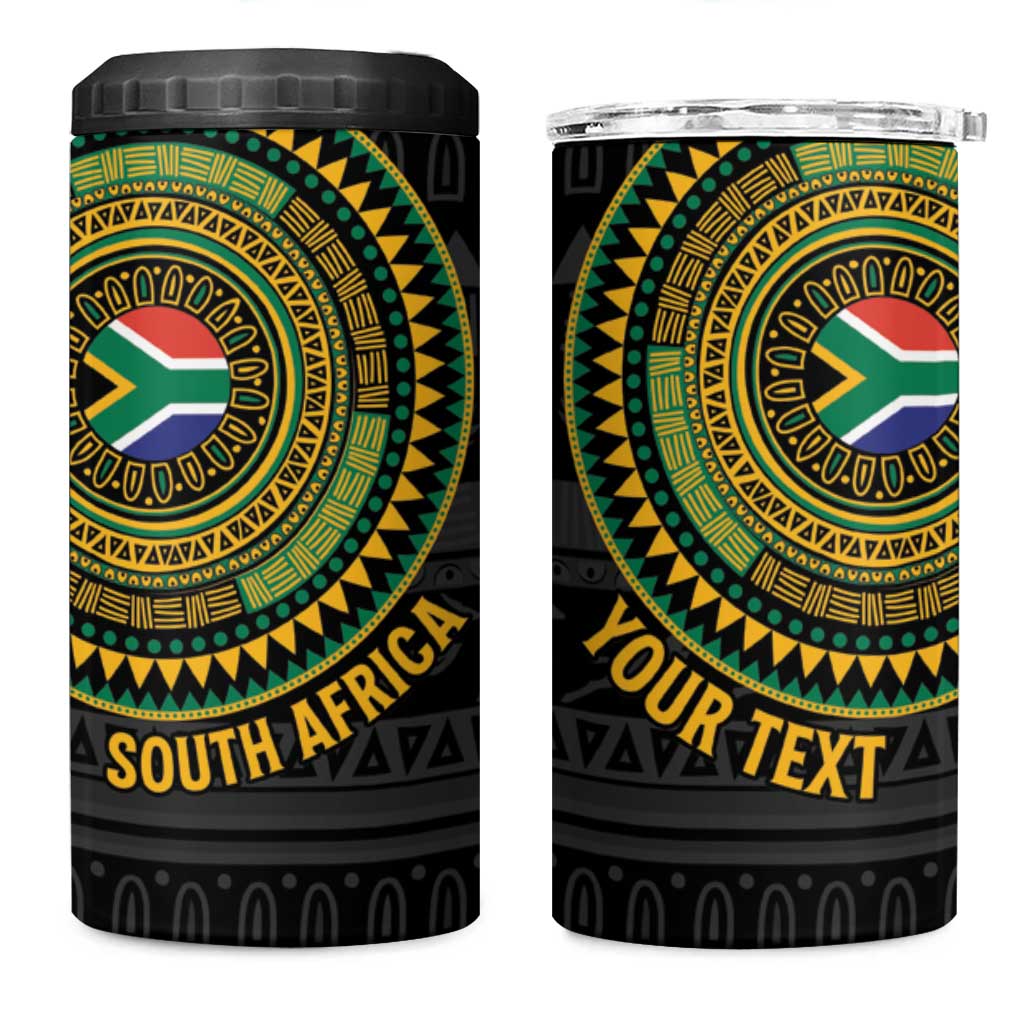 Personalised South Africa African Tribal Pattern 4 in 1 Can Cooler Tumbler Chest Arm Tattoo LT15