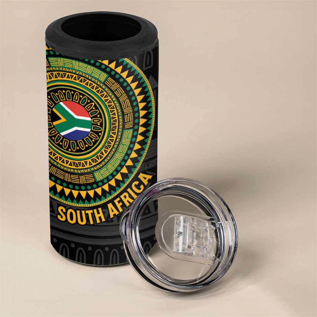 Personalised South Africa African Tribal Pattern 4 in 1 Can Cooler Tumbler Chest Arm Tattoo LT15