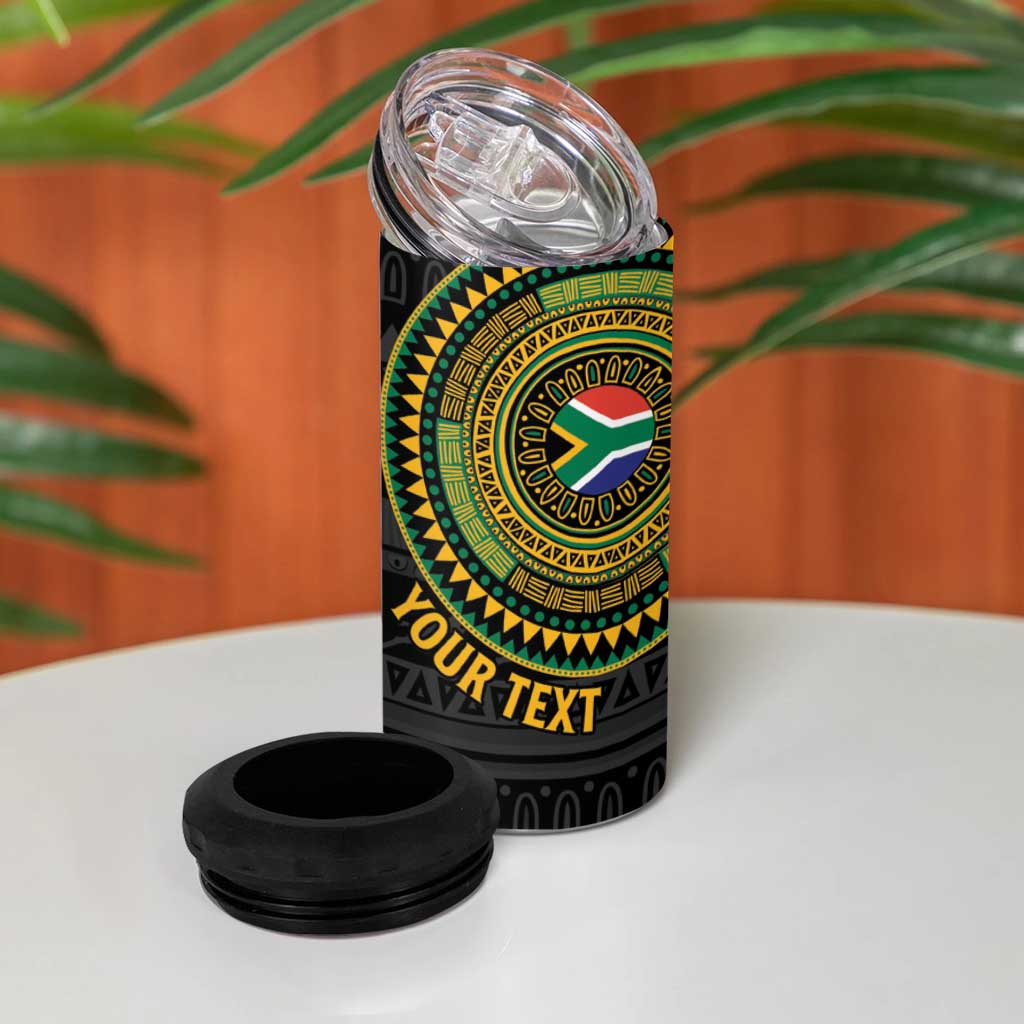 Personalised South Africa African Tribal Pattern 4 in 1 Can Cooler Tumbler Chest Arm Tattoo LT15