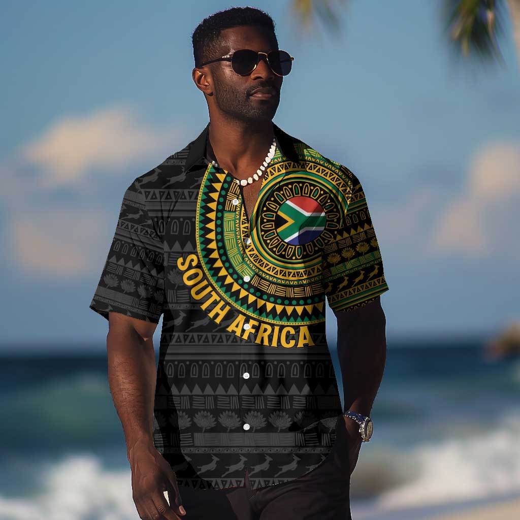 Personalised South Africa African Tribal Pattern Hawaiian Shirt Chest Arm Tattoo LT15