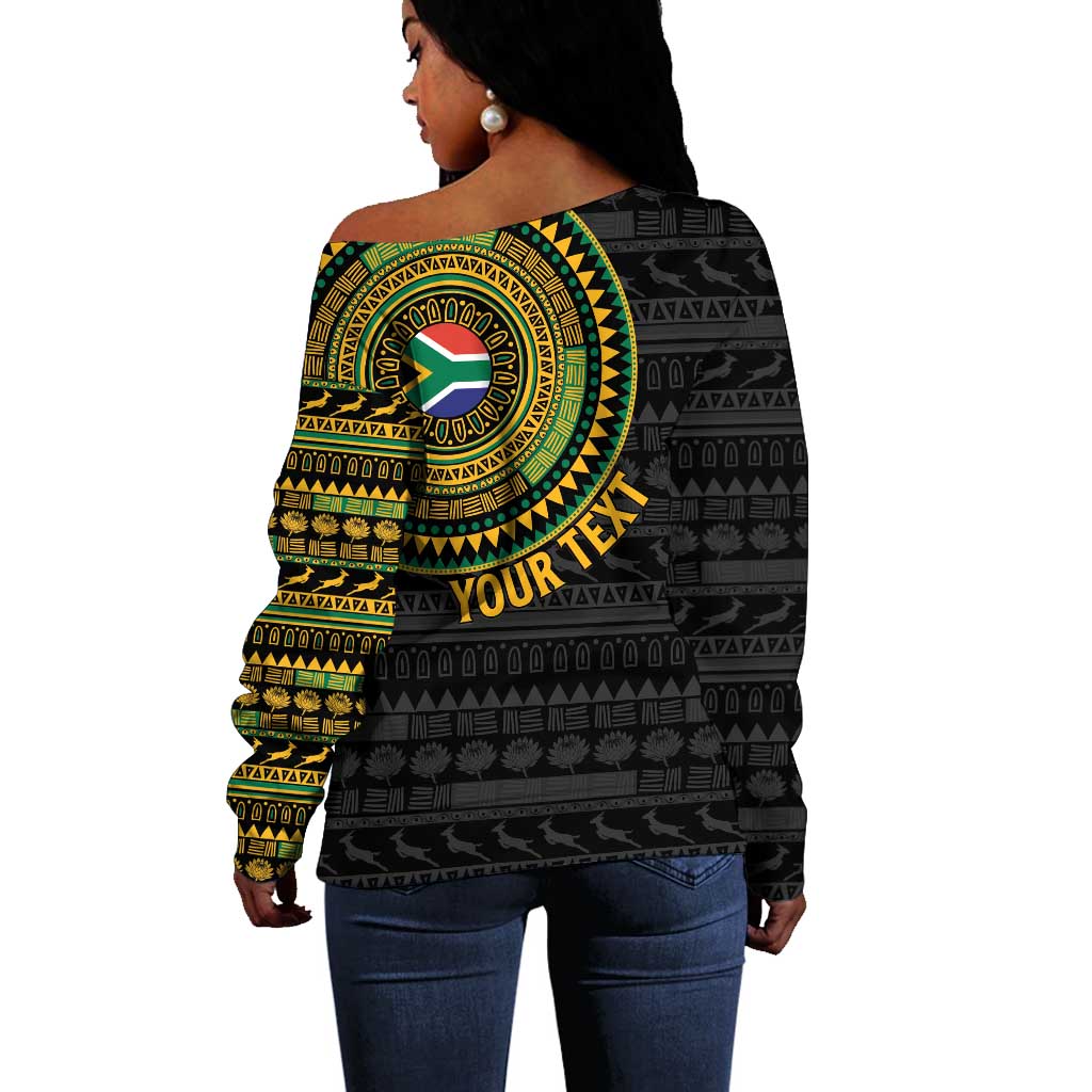Personalised South Africa African Tribal Pattern Off Shoulder Sweater Chest Arm Tattoo LT15