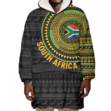 Personalised South Africa African Tribal Pattern Wearable Blanket Hoodie Chest Arm Tattoo LT15