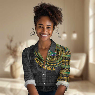 Personalised South Africa African Tribal Pattern Women Casual Shirt Chest Arm Tattoo LT15