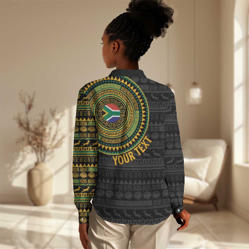 Personalised South Africa African Tribal Pattern Women Casual Shirt Chest Arm Tattoo LT15