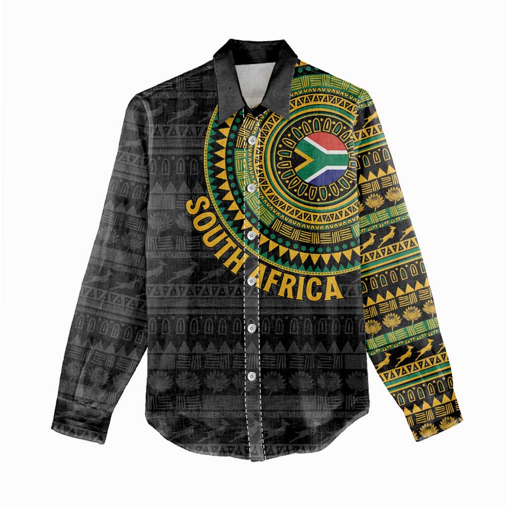 Personalised South Africa African Tribal Pattern Women Casual Shirt Chest Arm Tattoo LT15