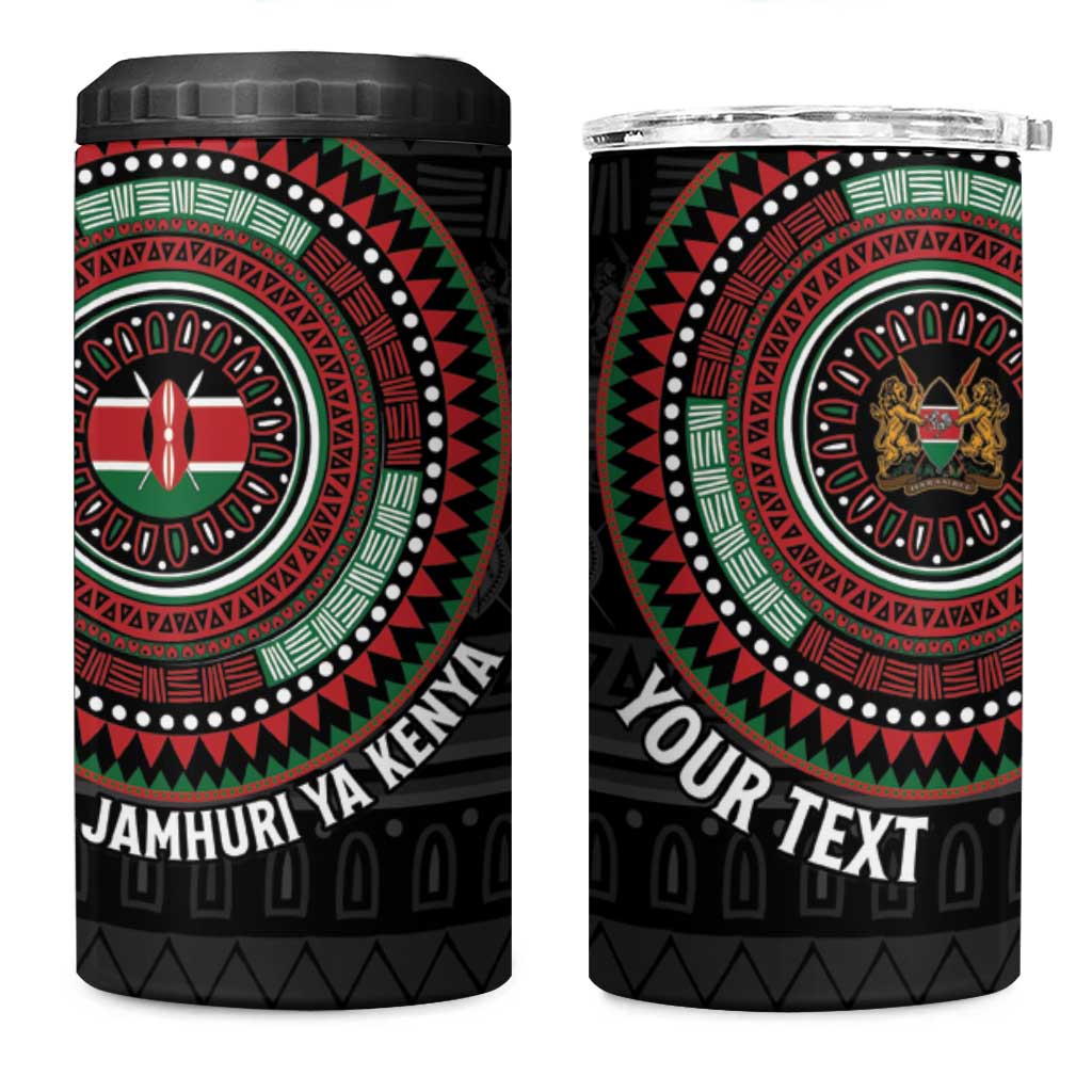 Personalised Kenya African Tribal Pattern 4 in 1 Can Cooler Tumbler Chest Arm Tattoo LT15